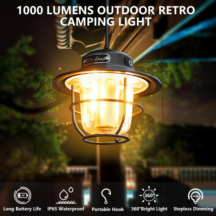 RetroGlow - Portable LED Camping Lantern