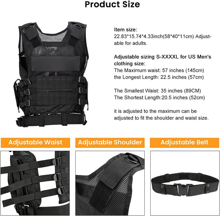 Deluxe Black Tactical Vest