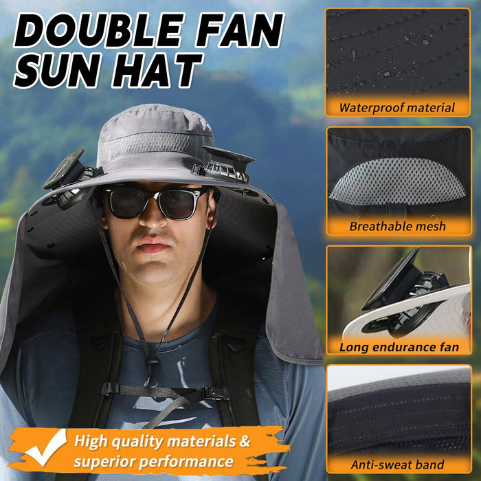 BreezeGuard - Solar Fan Sun Hat