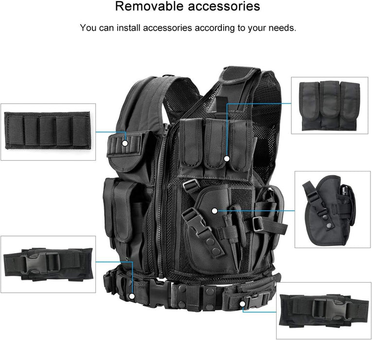 Deluxe Black Tactical Vest