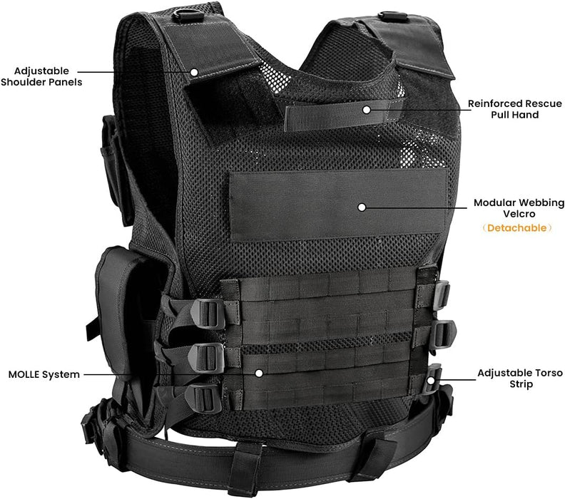 Deluxe Black Tactical Vest