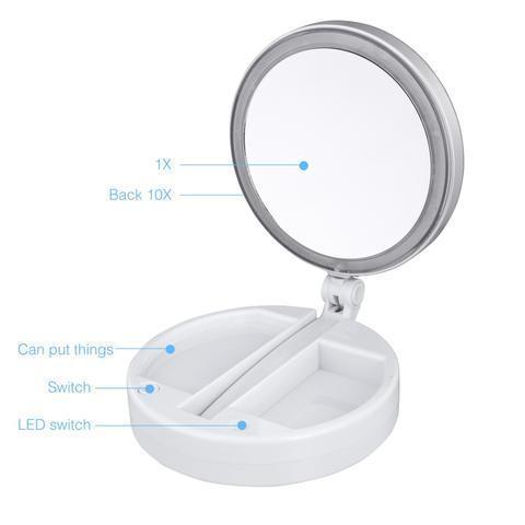 GlowView - Lighted Travel Vanity Mirror