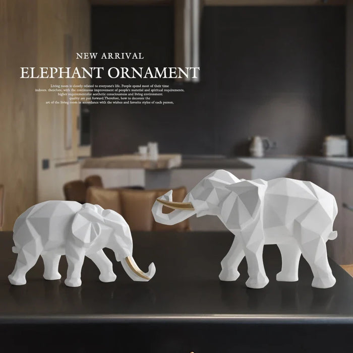 SereniTusks - Elegant Elephant Figurine Set