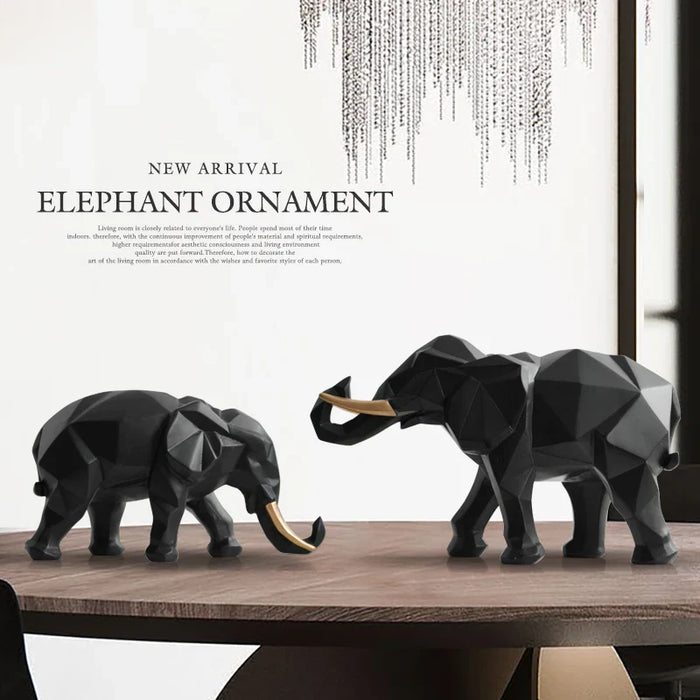 SereniTusks - Elegant Elephant Figurine Set