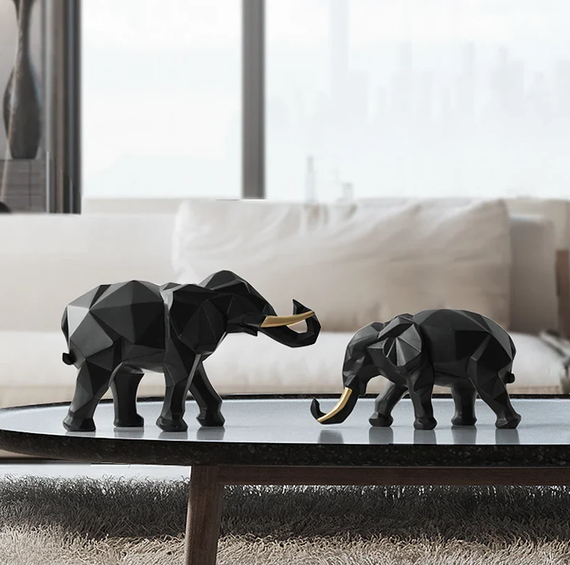 SereniTusks - Elegant Elephant Figurine Set