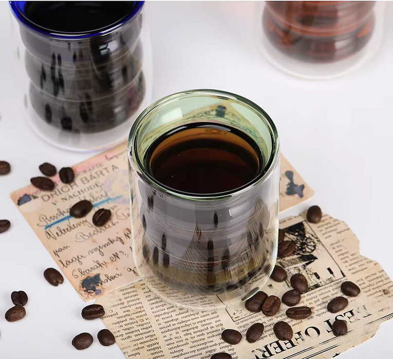 SpiralSip - Double Wall Glass Coffee Cups