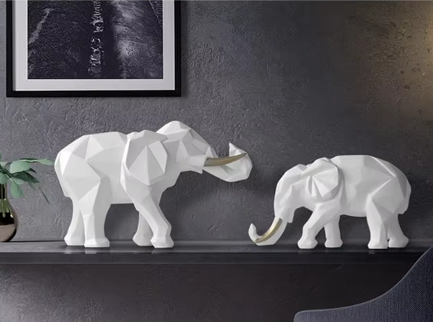 SereniTusks - Elegant Elephant Figurine Set