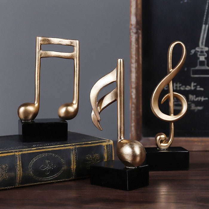 HarmonyGleam - Gold Musical Notes Decor