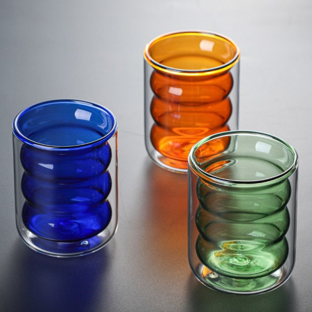 SpiralSip - Double Wall Glass Coffee Cups