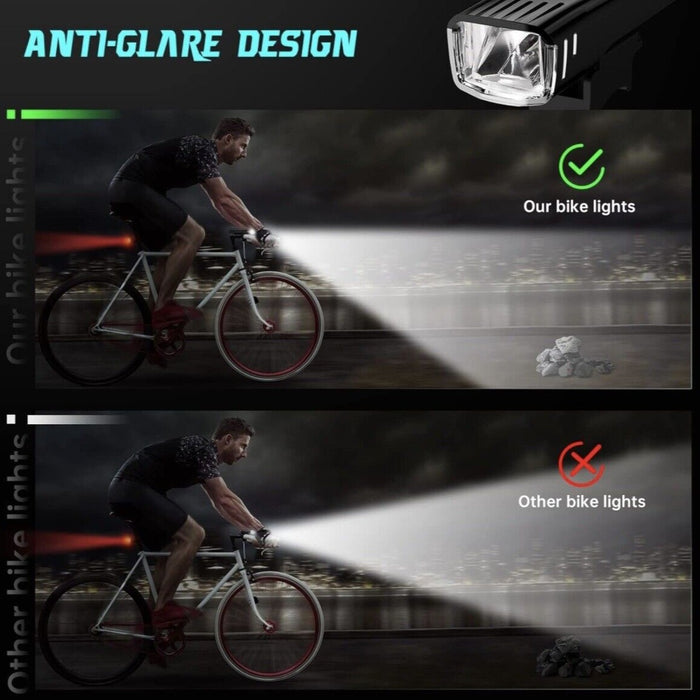 NightRide Pro Light Set - Front & Rear Bike Lights