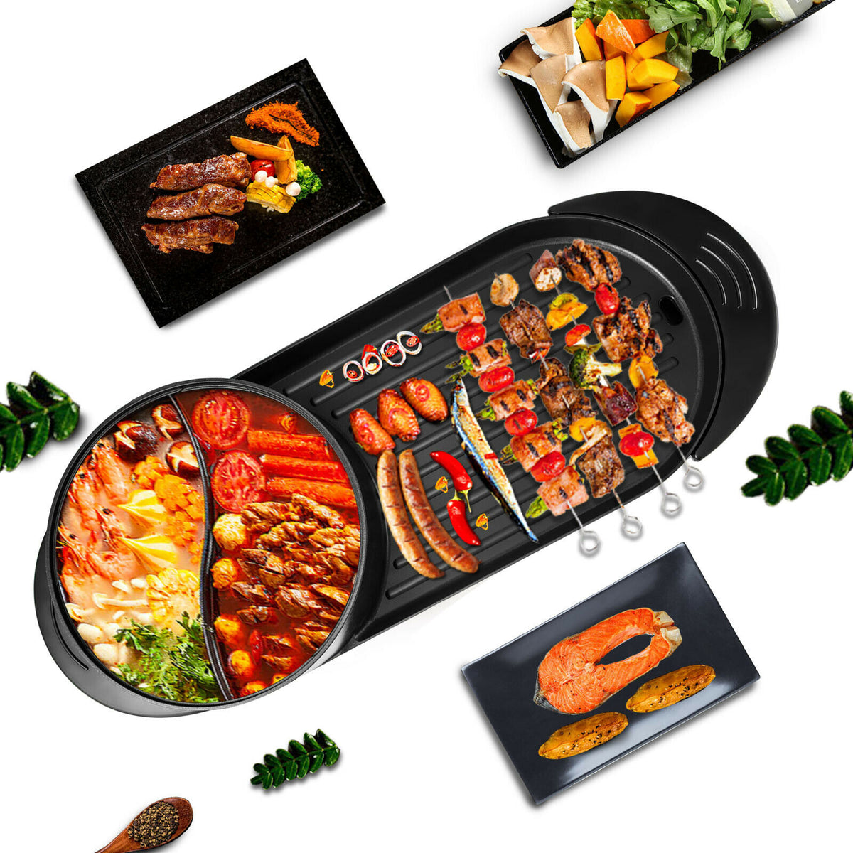 2 in 1 Hot Pot & Grill Enjoy Hotpot and BBQ Together — JStonewell