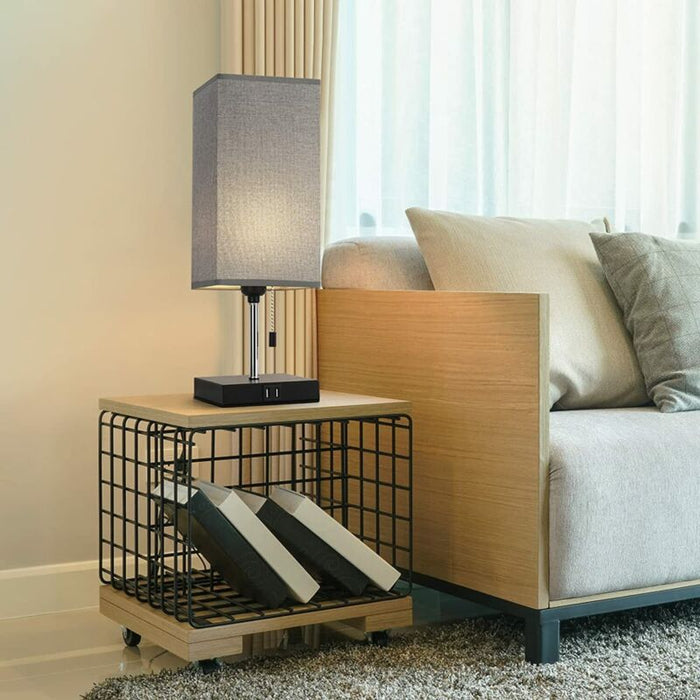 Square Table Lamps with Charging Ports